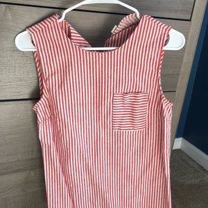 J CREW coral and white stripped blouse SIZE: 4